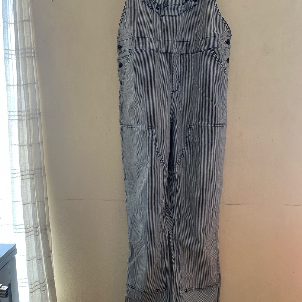 Dovetail Striped Denim Overalls